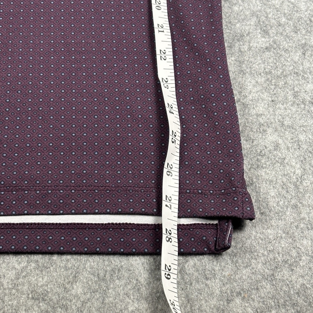 J Crew Performance Polo Men's L Burgundy Purple Print Shirt Short Sleeve - Picture 7 of 8